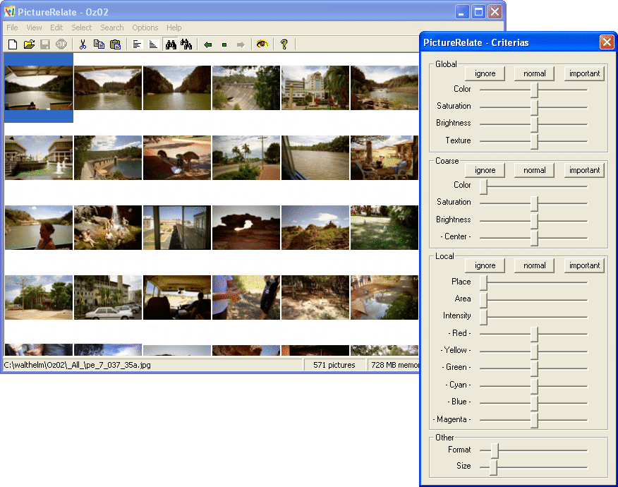 Screenshot: Search similar pictures - basic example